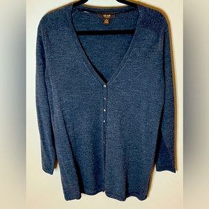 Victor Alfaro wool button-down long sweater - dark gray, size medium